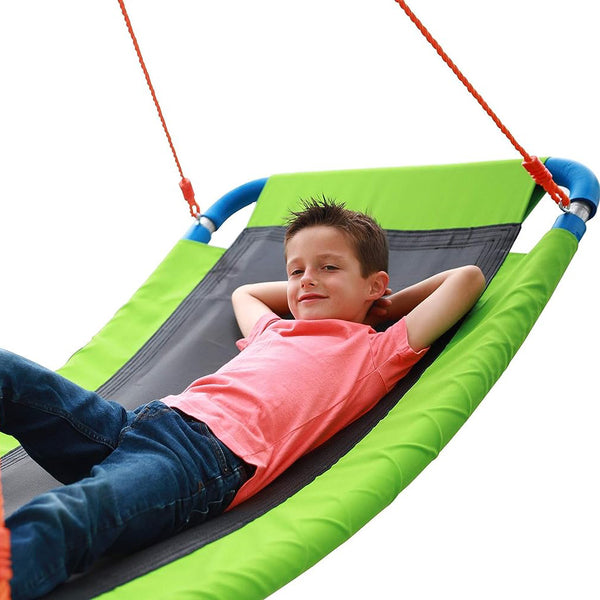 Giant 700lb 60" Saucer Tree Swing - Green, Durable Steel Frame, Waterproof, Adjustable Ropes