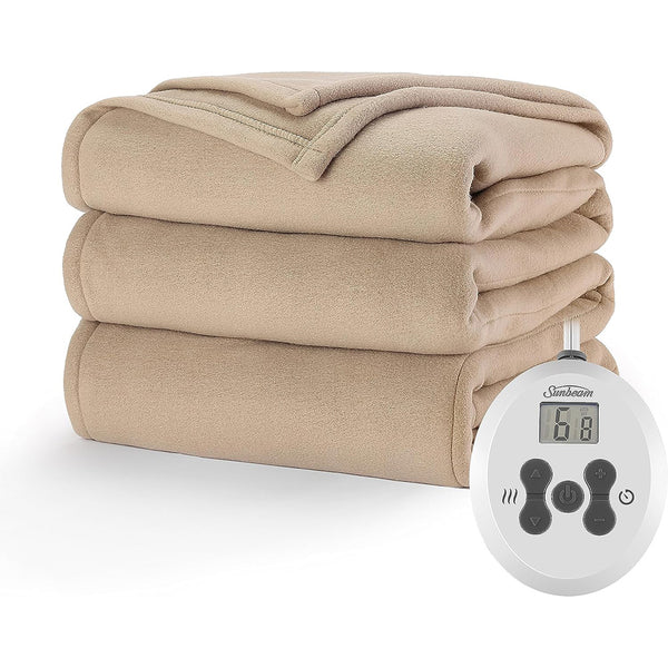 Sunbeam Royal Ultra Fleece Heated Electric Blanket - Twin Size, 84" x 62", 12 Heat Settings, 12-Hour Auto Shut-Off, Fast Heating, Machine Washable