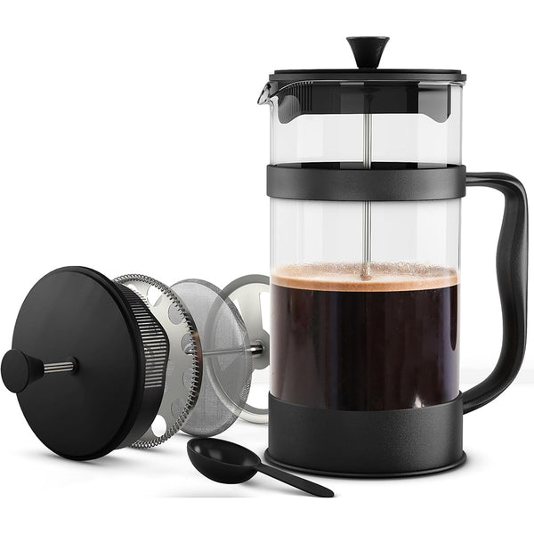 Utopia Kitchen French Press Coffee Maker - 34 Ounce, Stainless Steel Plunger, Triple Filters, Heat Resistant Glass