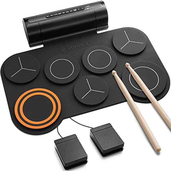 Donner Electronic Drum Set - 7 Pads, Built-in Speaker, 40 Drum Lessons