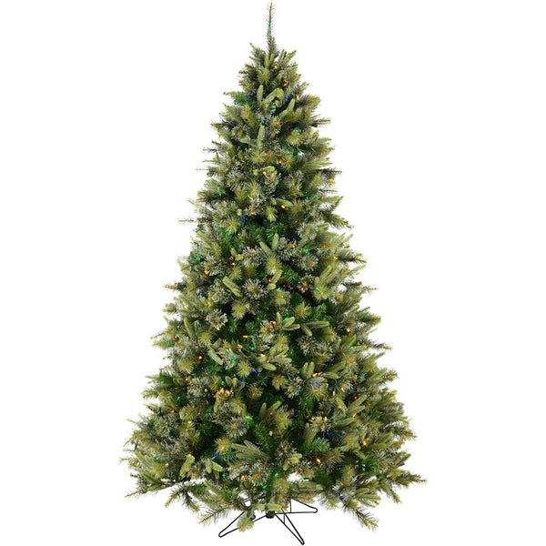 Vickerman 6.5' Cashmere Pine Artificial Christmas Tree with Multi-Colored Dura-Lit® LED Lights - Faux Christmas Tree for Seasonal Indoor Home Decor