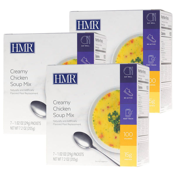 HMR Creamy Chicken Soup Mix - Instant Lunch or Dinner for Weight Management, 21 Packs - Low Calorie Food