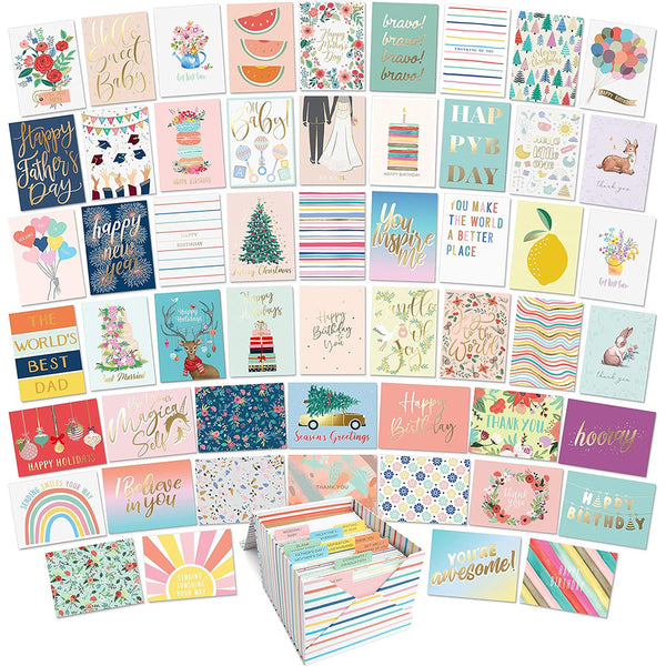 Sweetzer & Orange 100 All Occasion Cards with Organizer Box - 17 Types of Note Cards